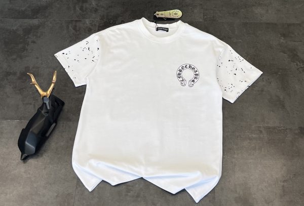 Premium Quality Chrome Hearts Short Sleeves White Cotton Washed Luxury