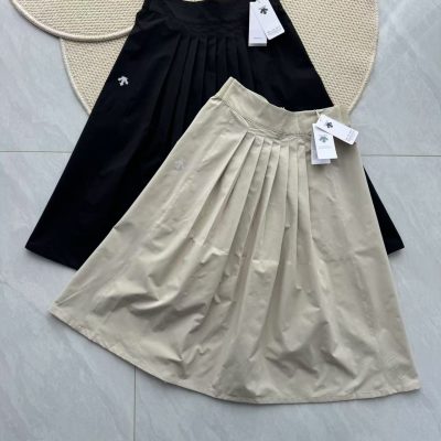 Premium Descente Skirt Black Nylon Checkered Luxury