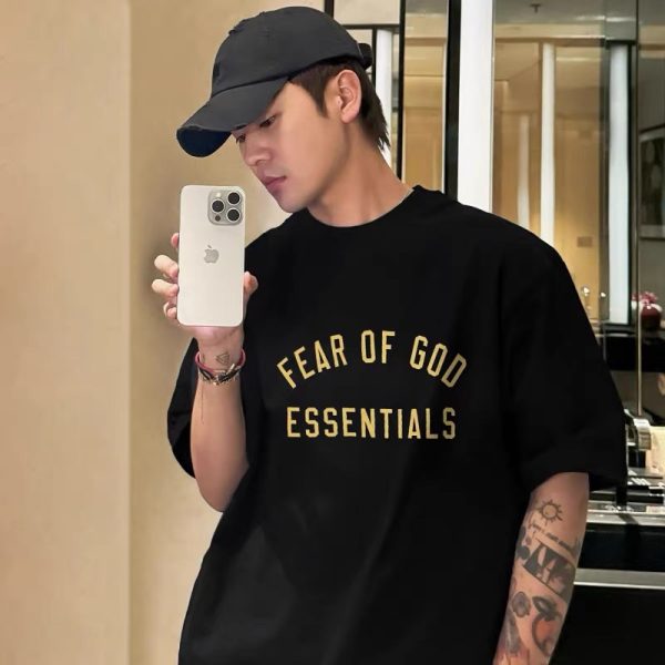 Best Selling Fear Of God Short Sleeves Black Cotton Print Luxury