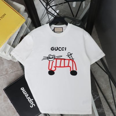 Premium Quality Gucci Short Sleeves Red Print Collection