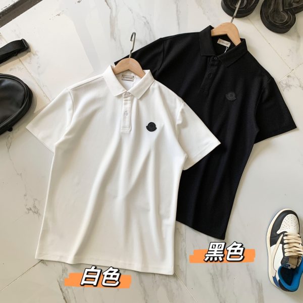 Premium Quality Moncler Short-Sleeved Black Leather Logo Luxury