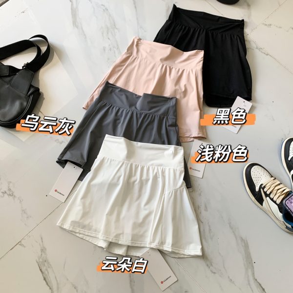 Best Selling Lululemon Tennis Skirt Gray Breathable Luxury