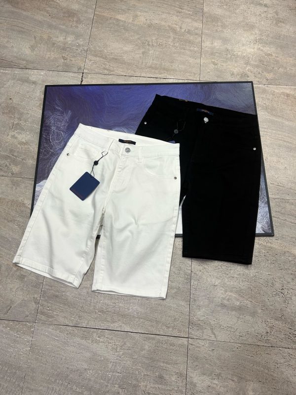 Premium Louis Vuitton Shorts Black Leather Washed Collection