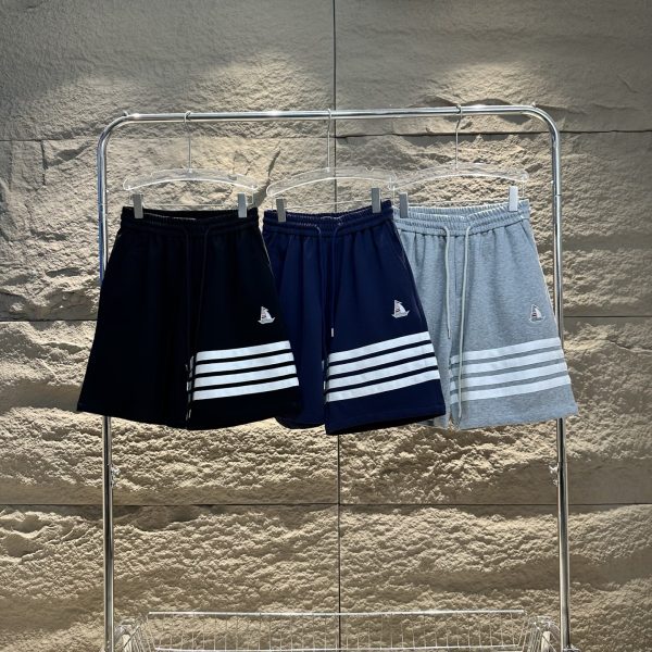 Premium Thom Browne Shorts Red Cotton Logo Collection