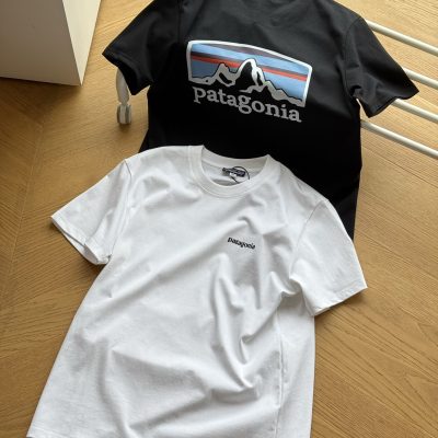 Best Selling Patagonia Short Sleeves Black Cotton Print Style