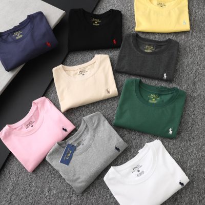 Luxury Ralph Lauren Short-Sleeved T-Shirt White Cotton Classic Style