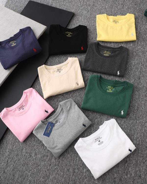 Luxury Ralph Lauren Short-Sleeved T-Shirt White Cotton Classic Style