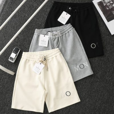 High Quality Moncler Shorts Black Embroidered Luxury