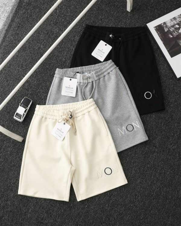 High Quality Moncler Shorts Black Embroidered Luxury