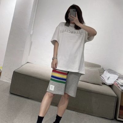 Best Selling Thom Browne Shirt Rainbow Cotton Breathable Style