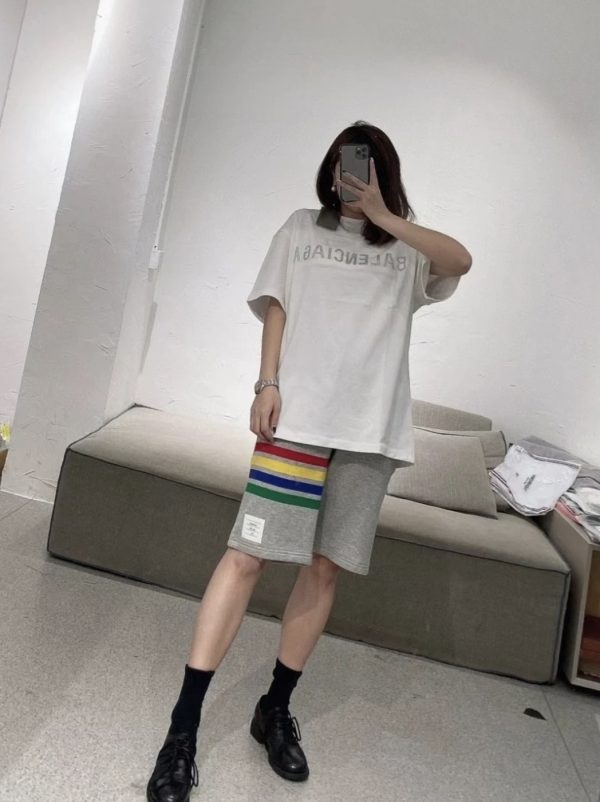 Best Selling Thom Browne Shirt Rainbow Cotton Breathable Style