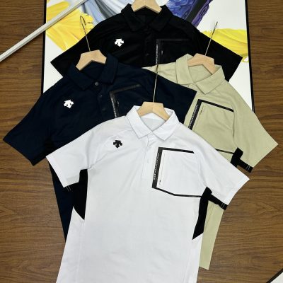 High Quality Descente Short-Sleeved Black Cotton Breathable Collection