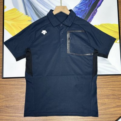 High Quality Descente Short-Sleeved Black Cotton Breathable Luxury