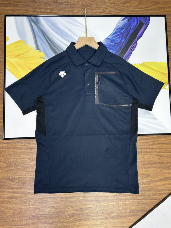 High Quality Descente Short-Sleeved Black Cotton Breathable Luxury