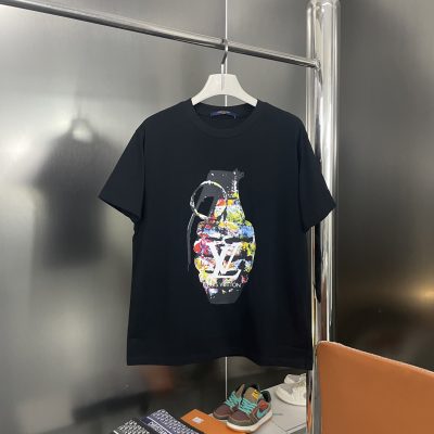 Premium Louis Vuitton T-Shirts Black Cotton Style