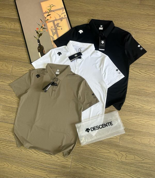 Luxury Descente Short-Sleeved Black Silk Breathable Style