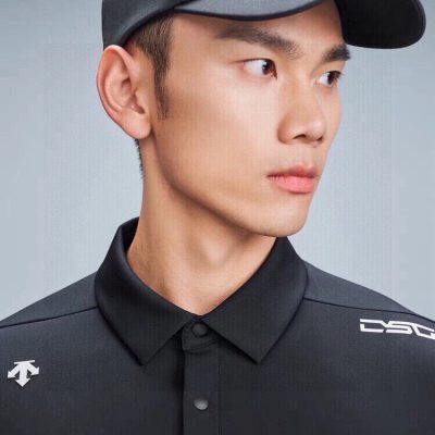 Best Selling Descente Short-Sleeved Black Silk Breathable Style