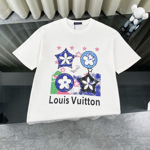Best Selling Louis Vuitton Short-Sleeved Shirt Black Cotton Print Luxury