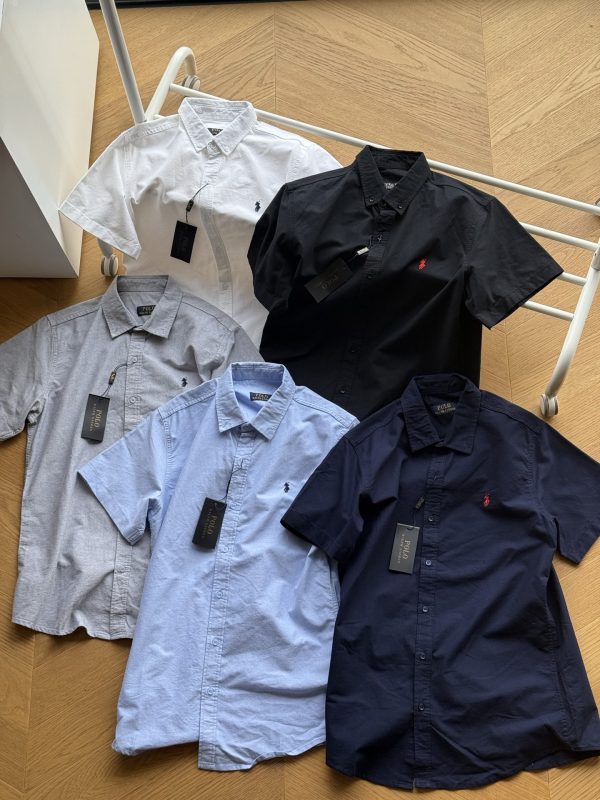 Best Selling Ralph Lauren Short Sleeve Shirt Black Cotton Casual Luxury