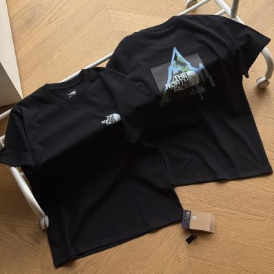 Luxury The North Face Short Sleeves Black Cotton Print Style