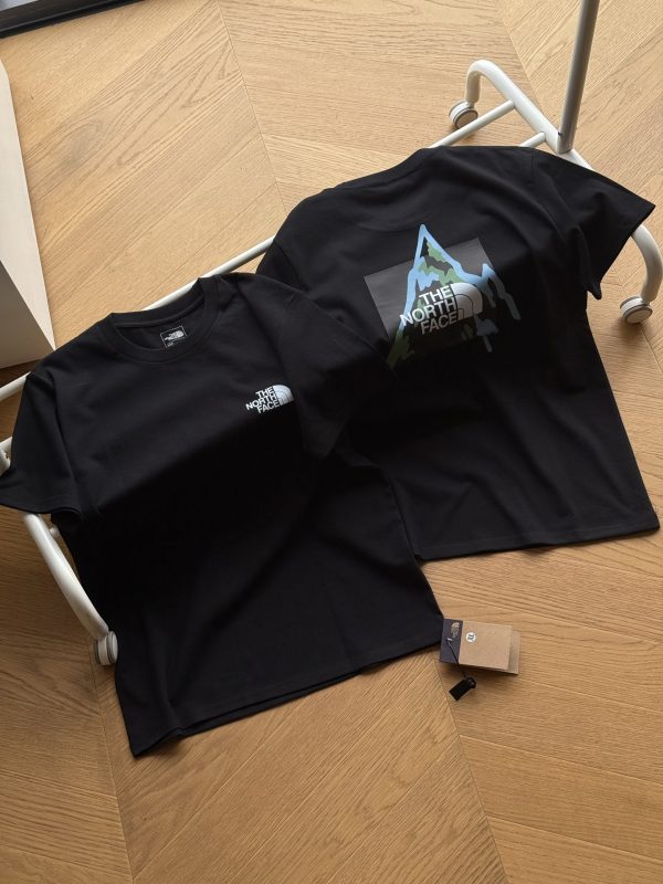 Luxury The North Face Short Sleeves Black Cotton Print Style