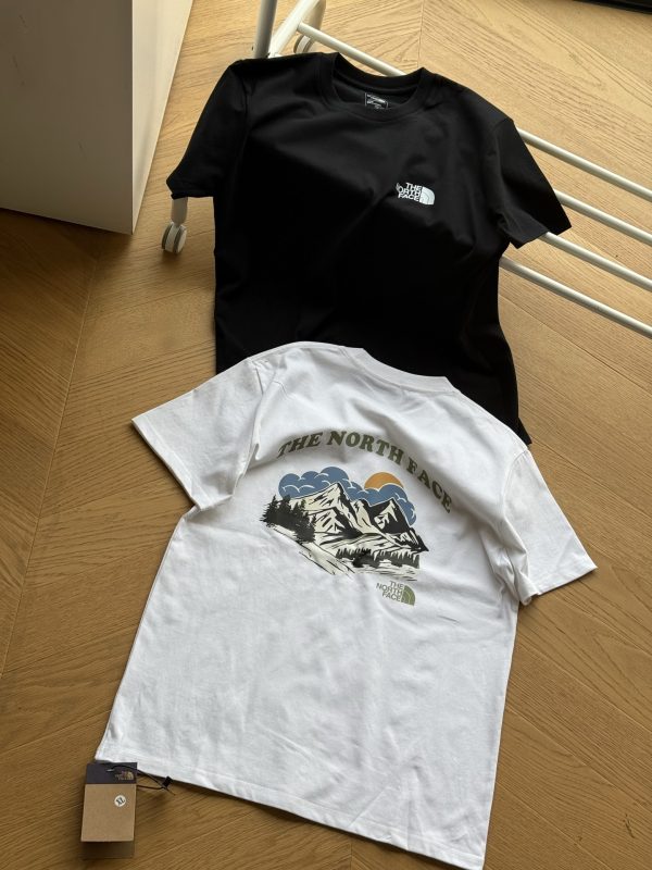 Premium Quality The North Face Short Sleeves Black Cotton Print Collection