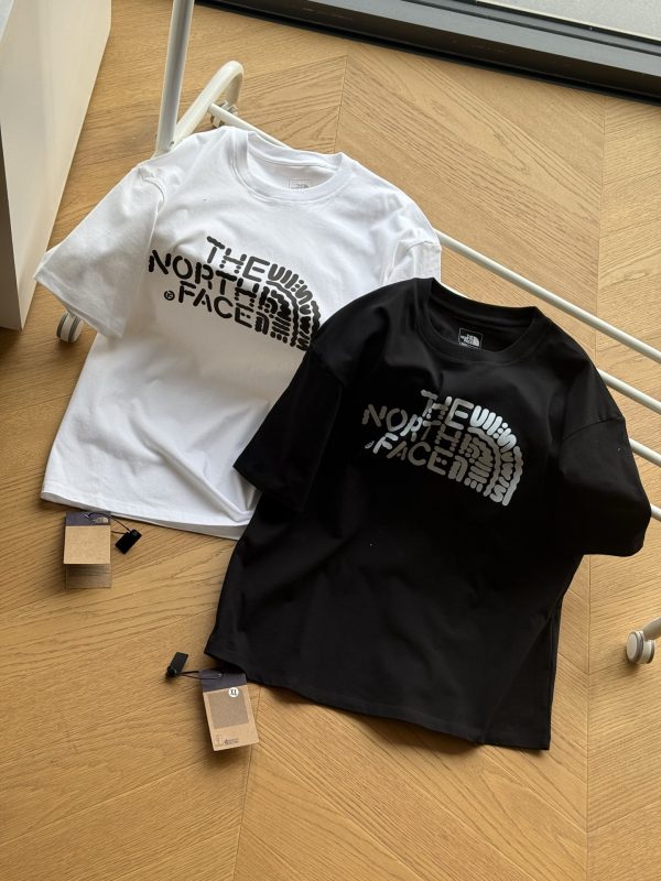 Premium The North Face Short Sleeves Black Cotton Logo Style