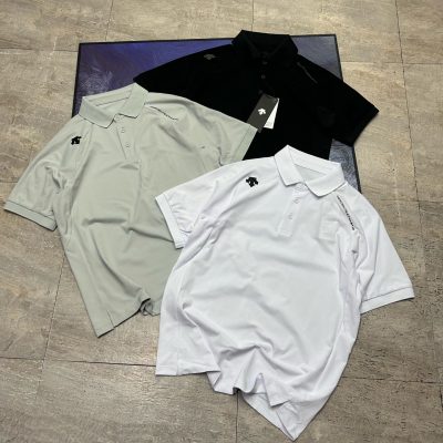 Premium Descente Short-Sleeved Black Cotton Breathable Style