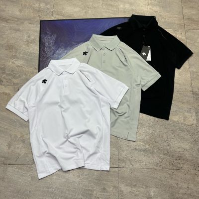 Best Selling Descente Short-Sleeved Black Cotton Breathable Luxury