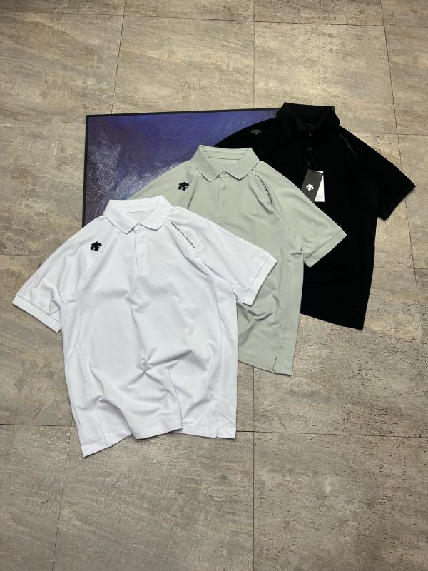 Best Selling Descente Short-Sleeved Black Cotton Breathable Luxury