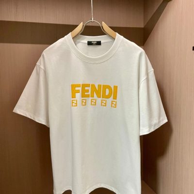 High Quality Fendi Short Sleeves Black Cotton Breathable Style