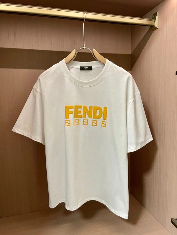 High Quality Fendi Short Sleeves Black Cotton Breathable Style