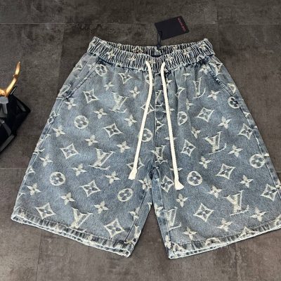 Premium Quality Louis Vuitton Shorts Blue Denim Vintage Style