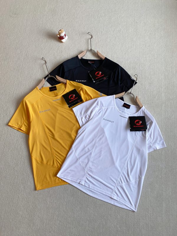 High Quality Mammut Short Sleeves Black Polyester Breathable Collection
