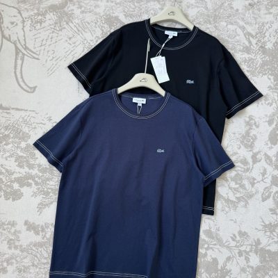 High Quality Lacoste T-Shirt Navy Cotton Casual Luxury
