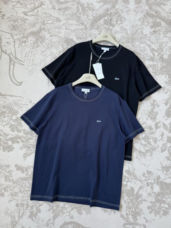 High Quality Lacoste T-Shirt Navy Cotton Casual Luxury