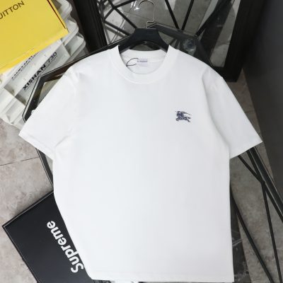 High Quality Burberry Short Sleeves Blue Cotton Vintage Luxury