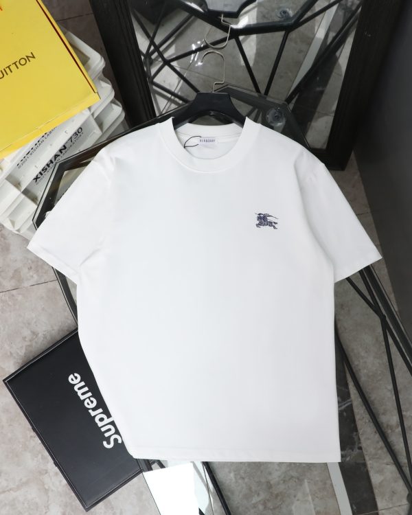 High Quality Burberry Short Sleeves Blue Cotton Vintage Luxury