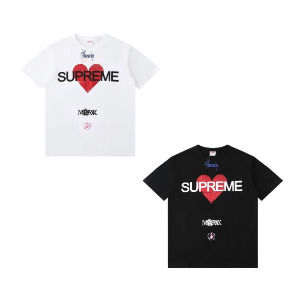 Premium Quality Supreme Short Sleeves Black Logo Luxury