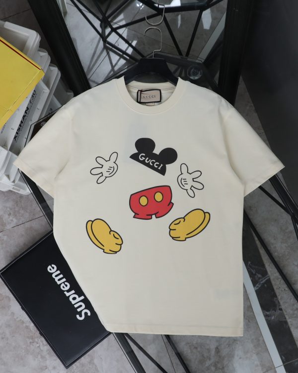 Premium Gucci Short Sleeves Beige Print Style