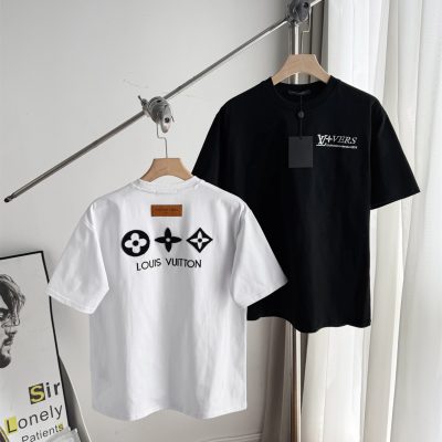 Premium Louis Vuitton Short-Sleeved Shirt Black Cotton Breathable Collection