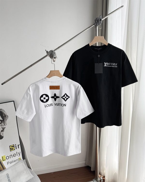 Premium Louis Vuitton Short-Sleeved Shirt Black Cotton Breathable Collection