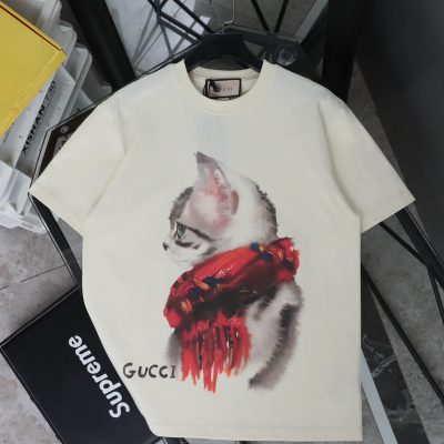 Premium Gucci Short Sleeves Beige Print Collection