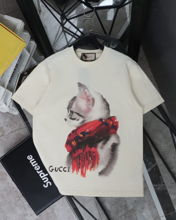Premium Gucci Short Sleeves Beige Print Collection