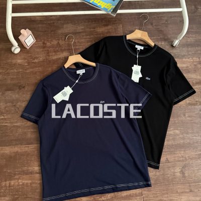 Luxury Lacoste Short-Sleeved Shirt Black Casual Collection