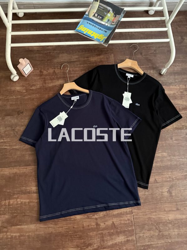 Luxury Lacoste Short-Sleeved Shirt Black Casual Collection