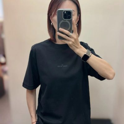 Premium Quality Stone Island Short Sleeves Black Logo Collection