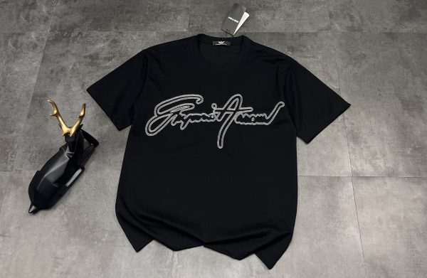 High Quality Armani Short Sleeves Black Cotton Classic Style