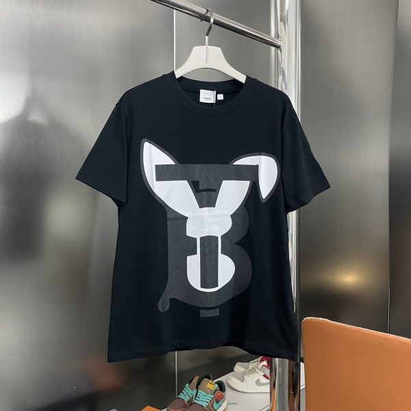 High Quality Burberry Short Sleeves White Cotton Print Collection