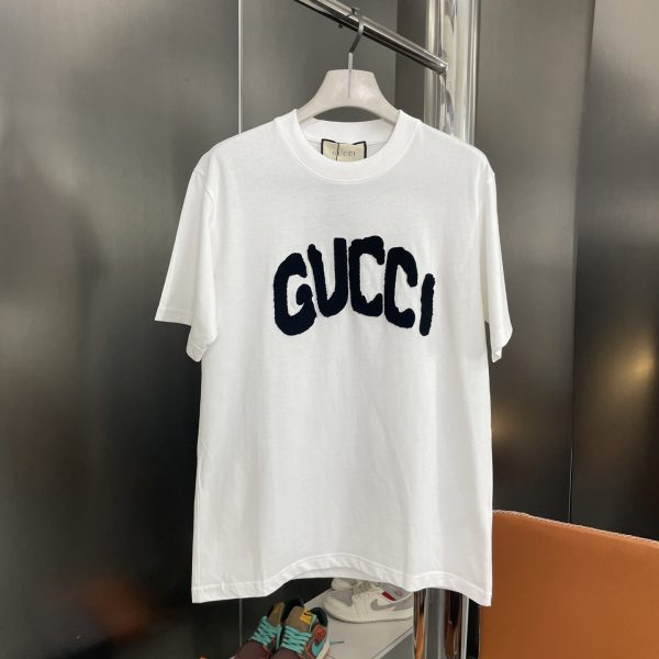 Premium Gucci Short Sleeves White Cotton Embroidered Luxury